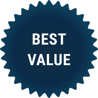 best value word inside a corrugated circle